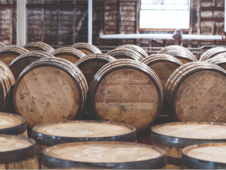 Irish Whiskey casks Storage.