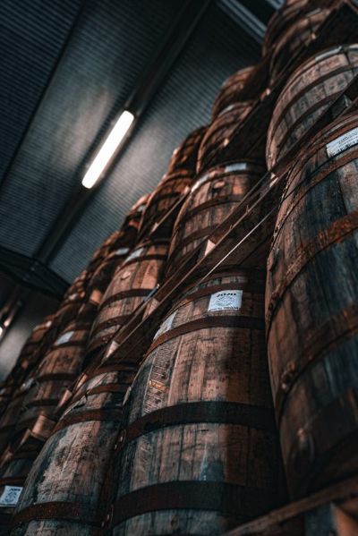 whiskey casks containing the finest whiskey in the world