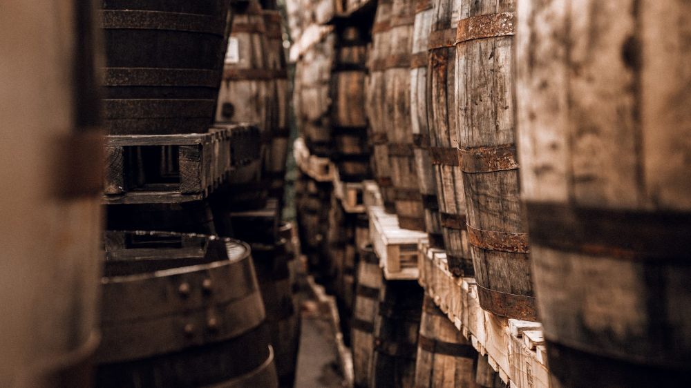 casks of premium whiskey for investment